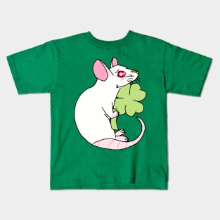 Lucky Clover Rat (Full Color Version 2) Kids T-Shirt